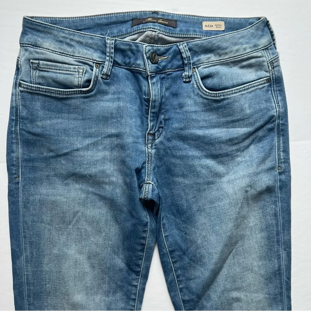 Mavi Alexa Slim Mid Rise Blue Skinny Jeans Size 28W 32L Cotton Stretch - Picture 4 of 11
